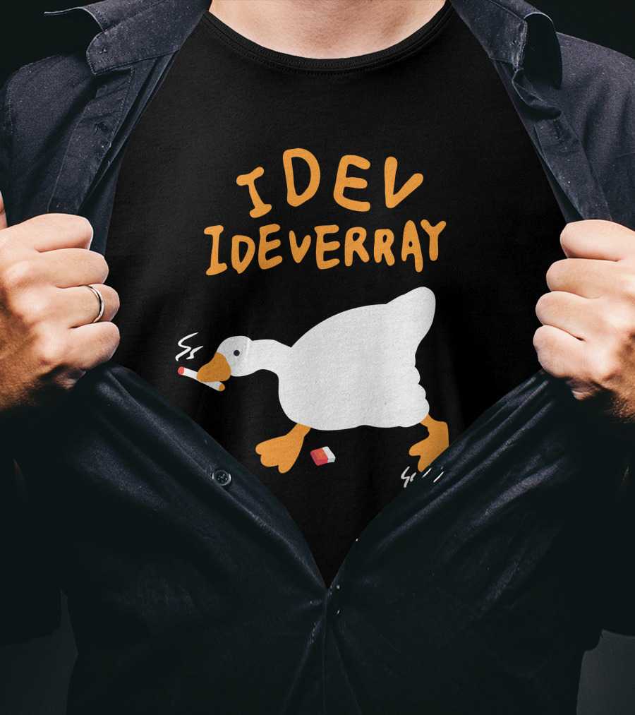 Idev Ideverray Big White Goose With A Cigarette For Thousand T-Shirt