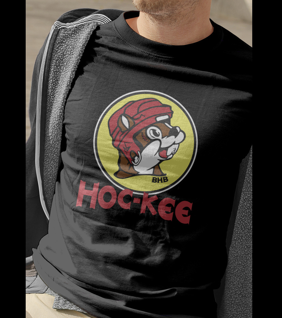 Bring Hockey Back BHB Hoc-Kee Beaver With Helmet T-Shirt