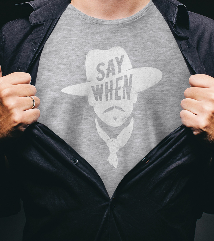 Aaron Rodgers Say When Cowboy Style Vintage Charcoal T-Shirt