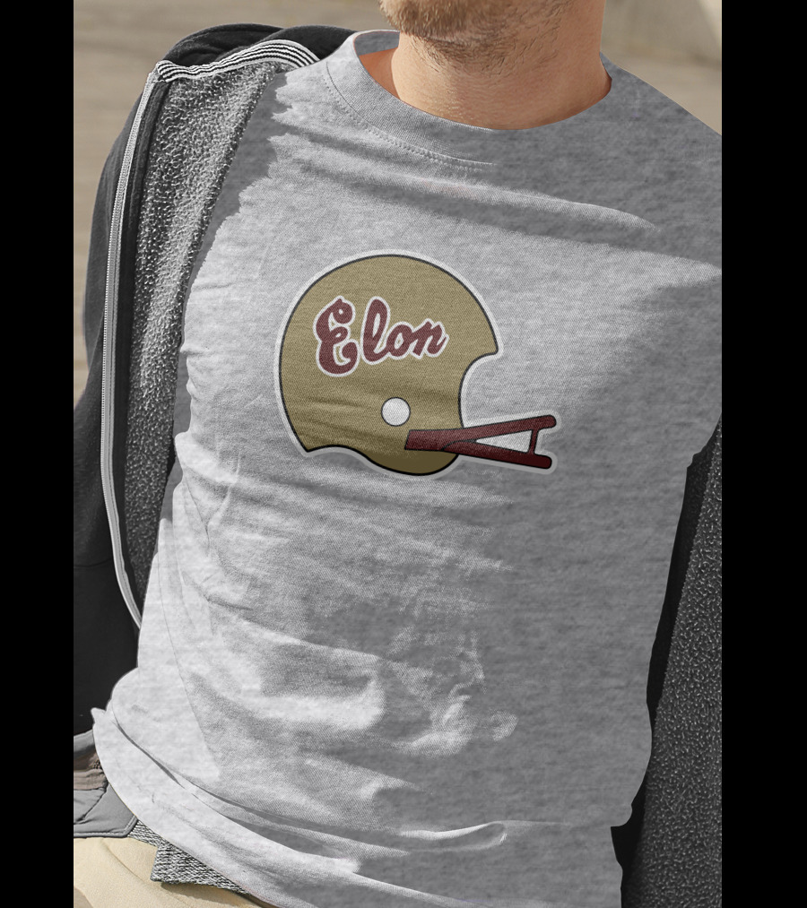 Elon Football Helmet Wes Durham T-Shirt