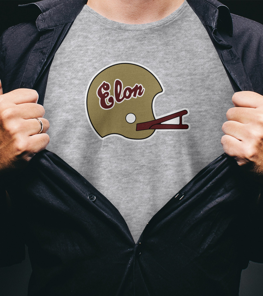Elon Football Helmet Wes Durham T-Shirt