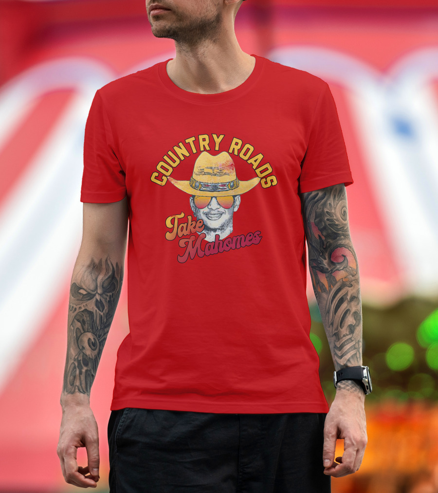 Country Roads Take Mahomes Patrick Mahomes Cowboy Hat Sunglasses T-Shirt