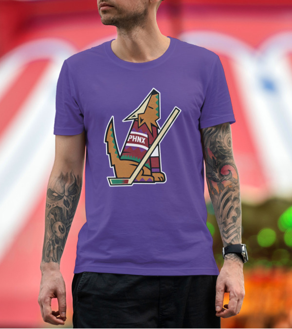 Premium T-Shirt: Phnx Locker Merch PHNX Howling Coyote Hockey Stick T-Shirt Phnx Locker Merch PHNX Howling Coyote Hockey Stick T-Shirt