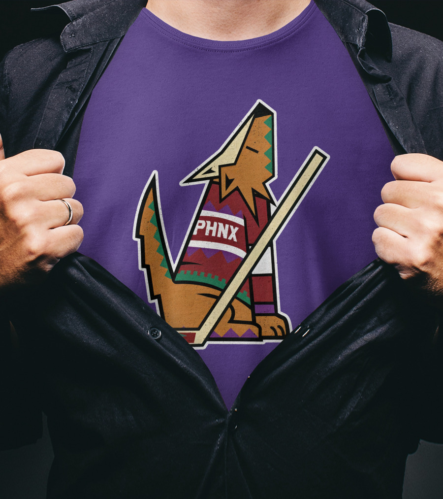 Phnx Locker Merch PHNX Howling Coyote Hockey Stick T-Shirt