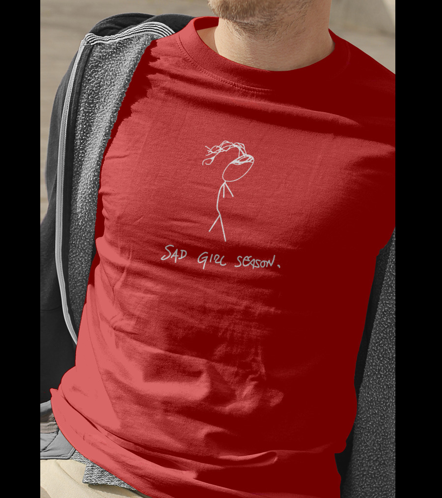 Sad Girl Season Stick Figure Drawing T-Shirt