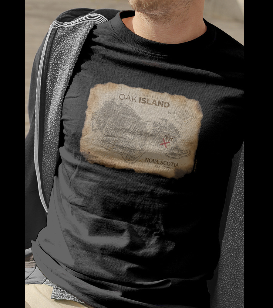 The Curse Of Oak Island Nova Scotia Money Pit Map T-Shirt