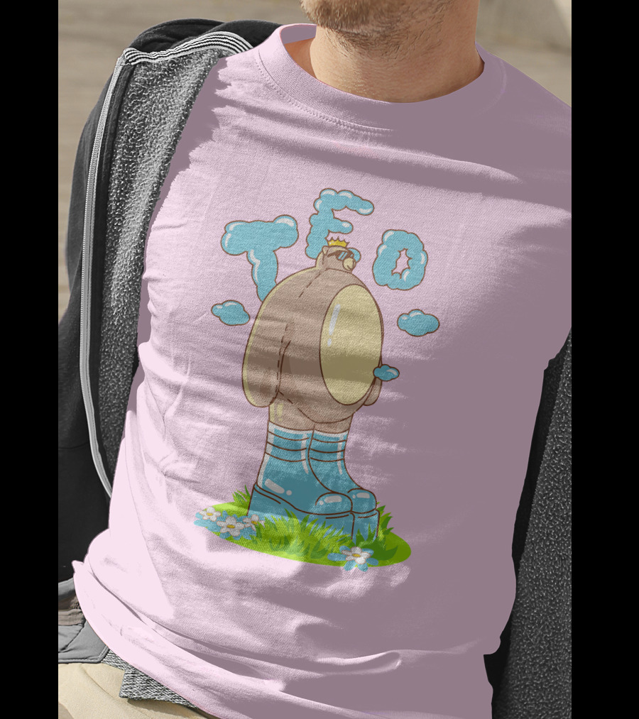 Eret Merch Ted Character With Crown And Boots Standing On Grass T-Shirt