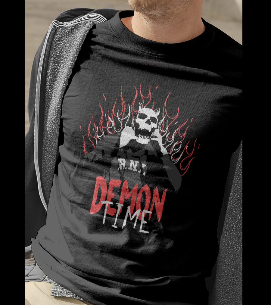 Rich And Lonely Merch Demon Time R.N.L. Skull Flames T-Shirt