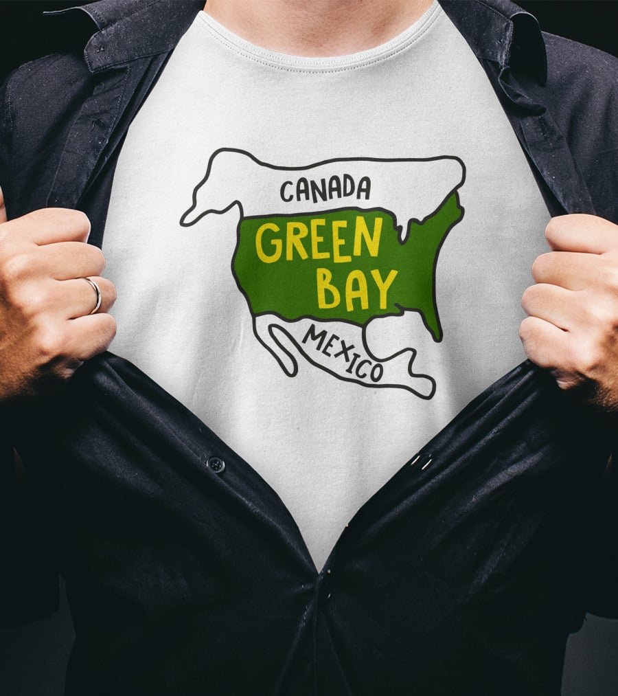 Green Bay Canada Mexico Map T-Shirt