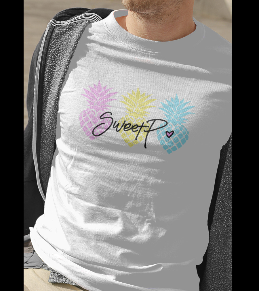 Sweet P Merchlabs Pineapple Trio Pastel Colors T-Shirt