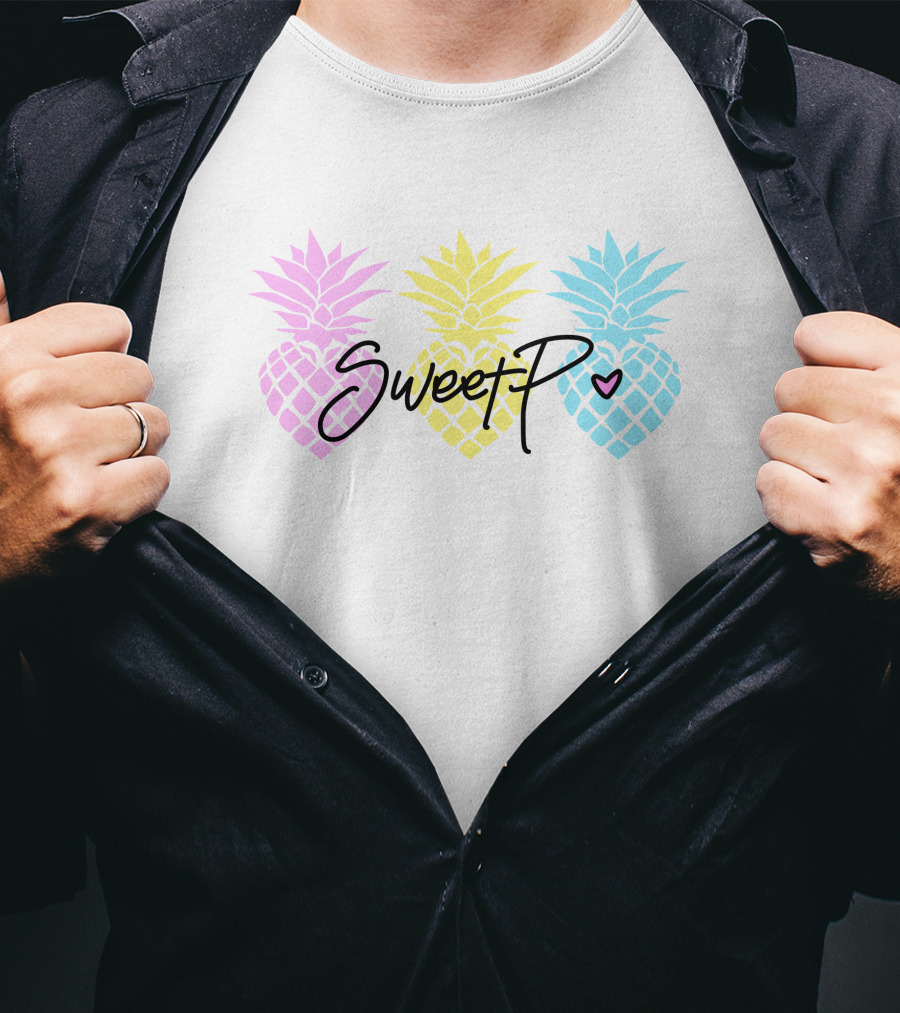 Sweet P Merchlabs Pineapple Trio Pastel Colors T-Shirt