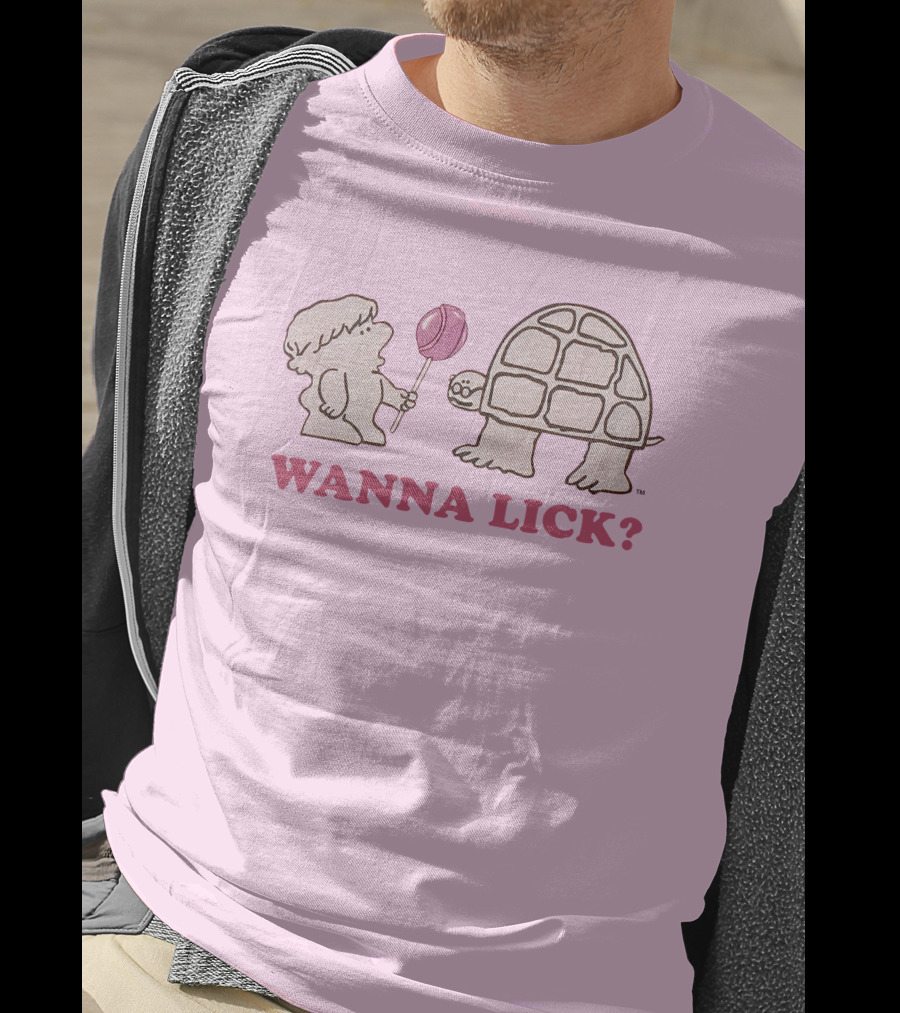 Wanna Lick Tootsie Roll Lilbttyboop Cute Character With Turtle And Lollipop T-Shirt
