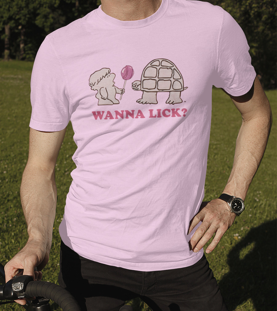 Wanna Lick Tootsie Roll Lilbttyboop Cute Character With Turtle And Lollipop T-Shirt