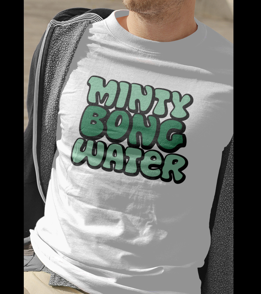 Minty Bong Water Shop Merch Mint Green Typography T-Shirt