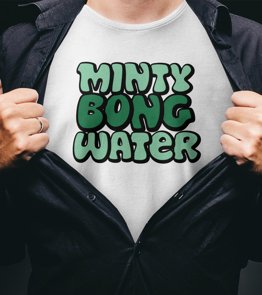 Minty Bong Water Shop Merch Mint Green Typography T-Shirt