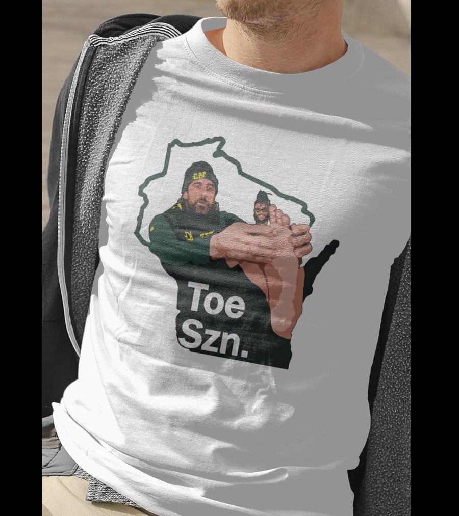 Kurt Benkert Aaron Rodgers Toe Szn GBP Wisconsin Outline T-Shirt