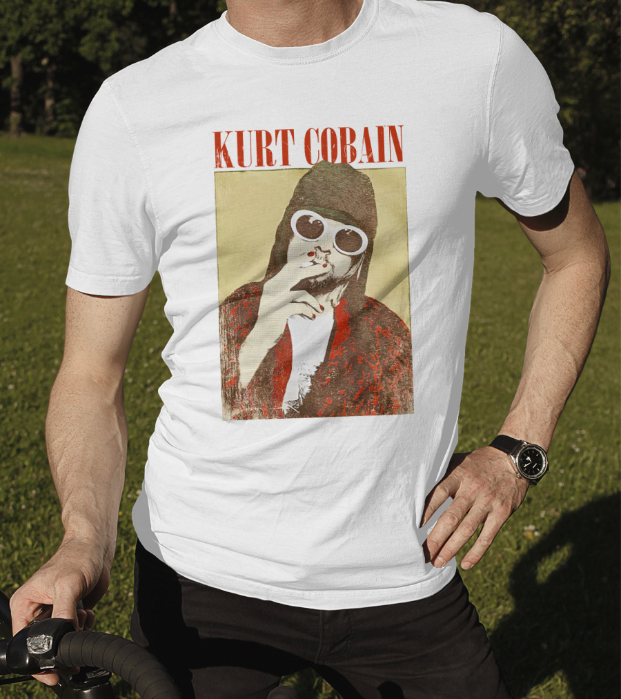 Kurt Cobain Iconic Style Sunglasses T-Shirt