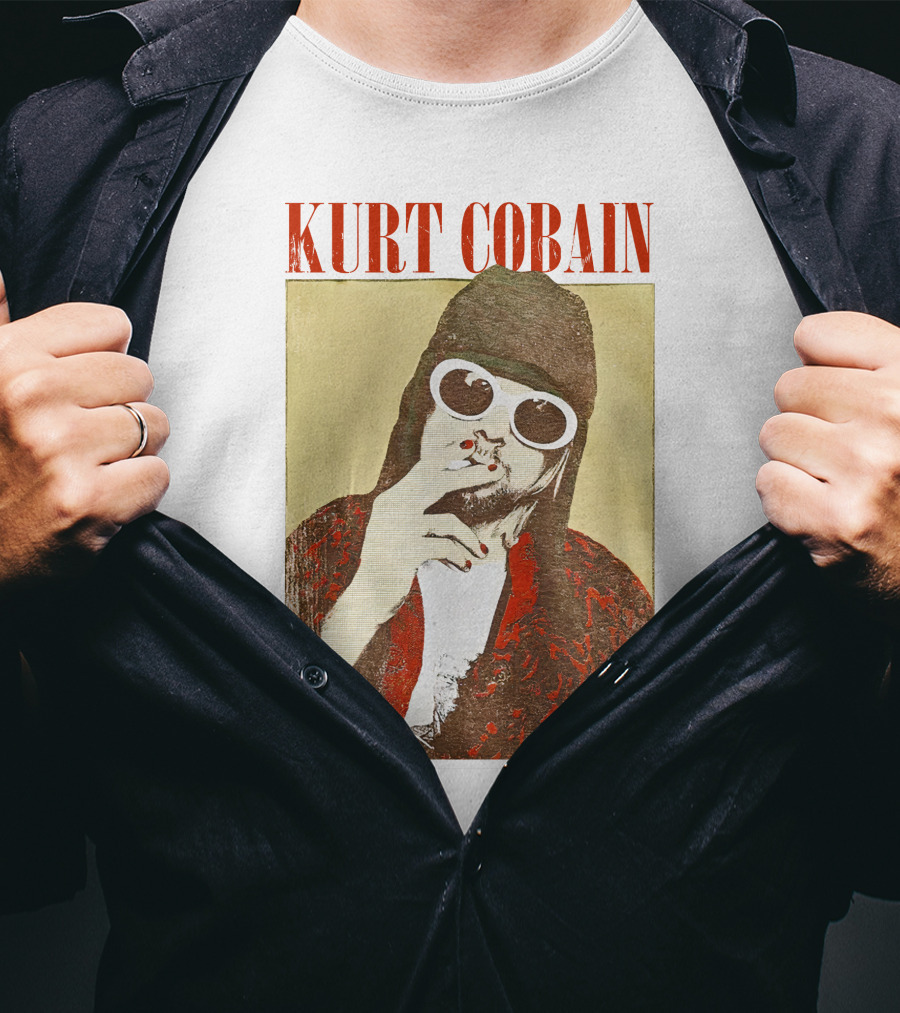 Kurt Cobain Iconic Style Sunglasses T-Shirt