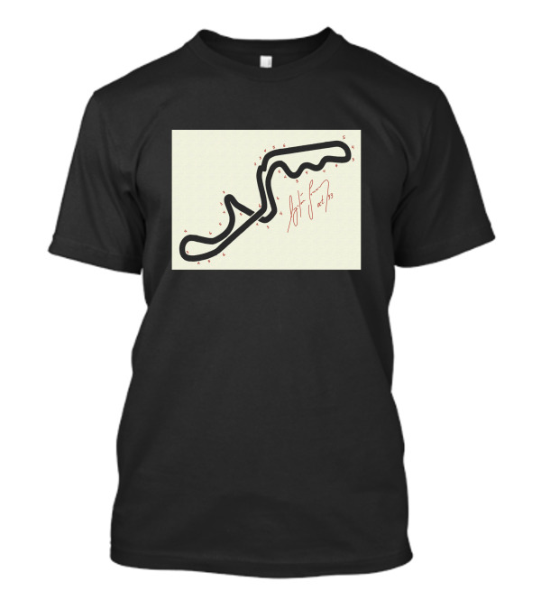 Senna's Hand-Drawn Map Of The Suzuka GP Circuit With Signature And Turn Numbers T-Shirt