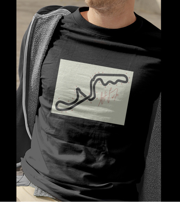 Senna's Hand-Drawn Map Of The Suzuka GP Circuit With Signature And Turn Numbers T-Shirt