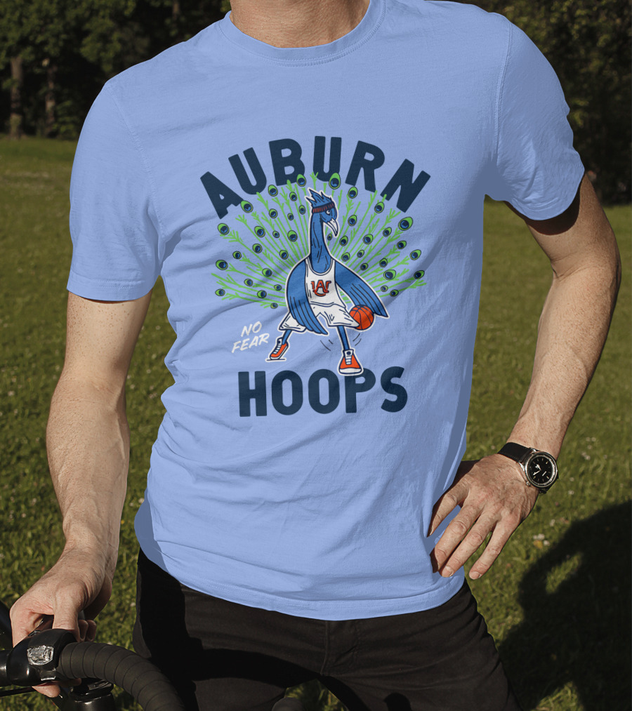 Auburn Hoops Peacock Basketball No Fear T-Shirt