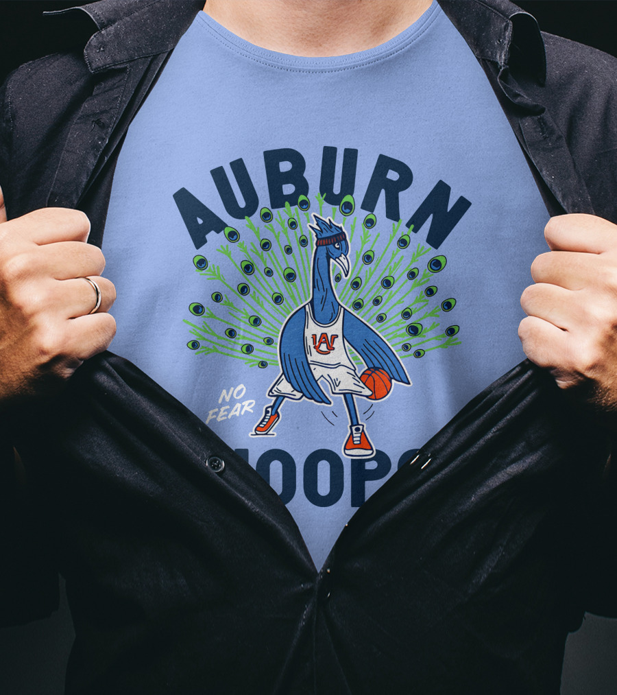 Auburn Hoops Peacock Basketball No Fear T-Shirt