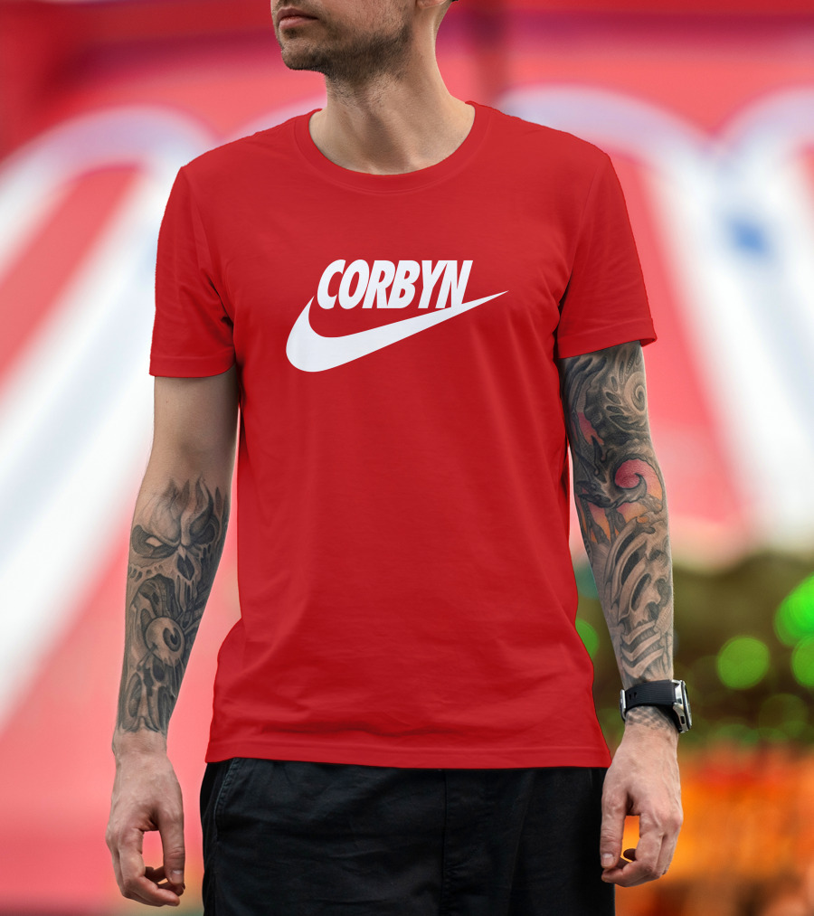 Corbyn Swoosh Parody Red T-Shirt