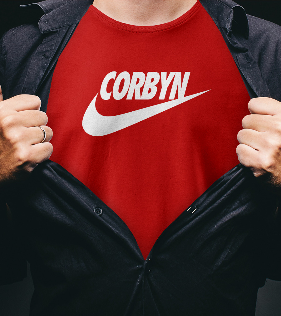 Corbyn Swoosh Parody Red T-Shirt