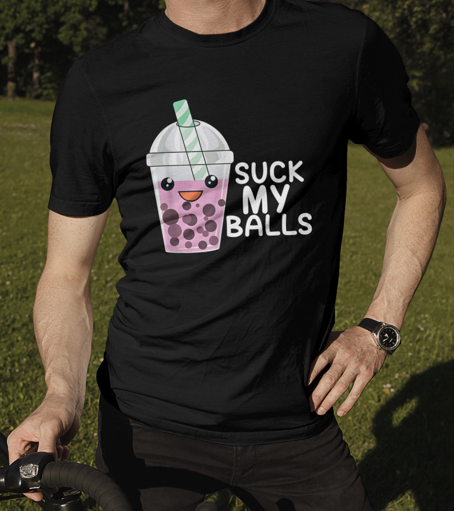 Suck My Balls Boba Tea Cute Cartoon T-Shirt
