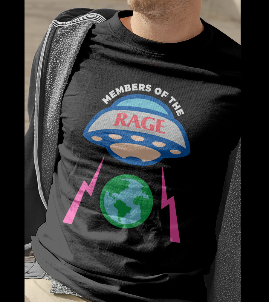 Members Of The Rage UFO Earth Lightning Bolt Kid Cudi T-Shirt