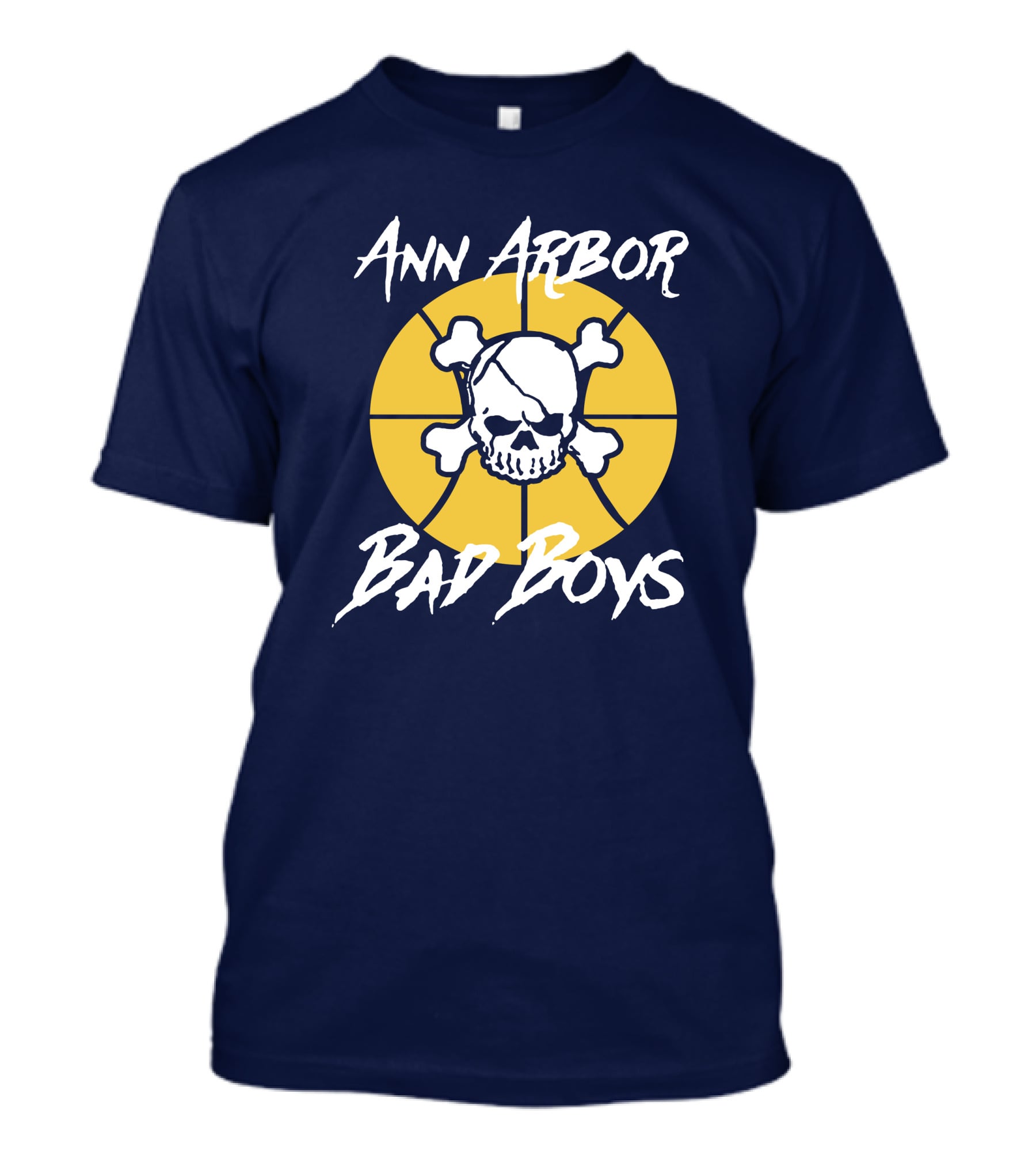 Ann Arbor Bad Boys Skull Basketball Juwan Howard Blue By Ninety Shop T-Shirt
