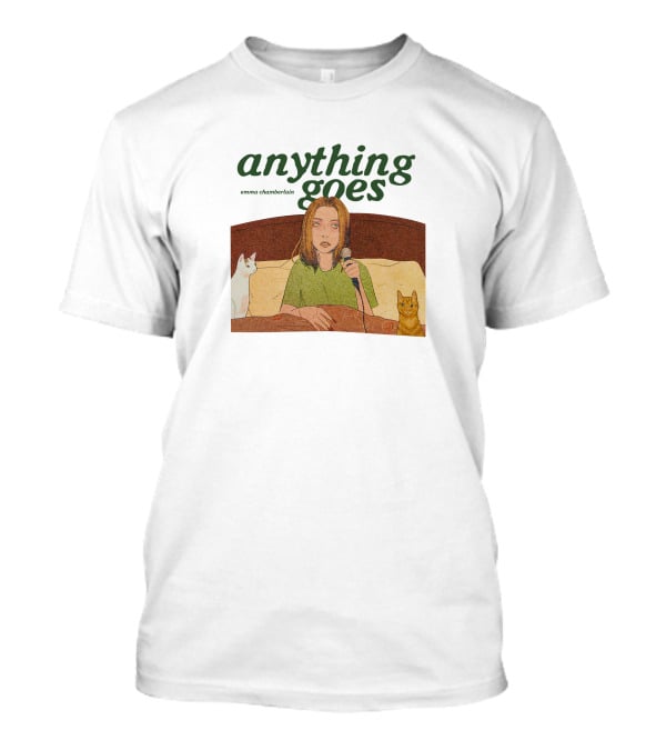 Anything Goes Emma Chamberlain Merch With Cats And Microphone T-Shirt