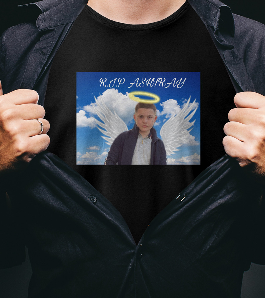 R.I.P. Ashtray Angel Wings Based Savage T-Shirt