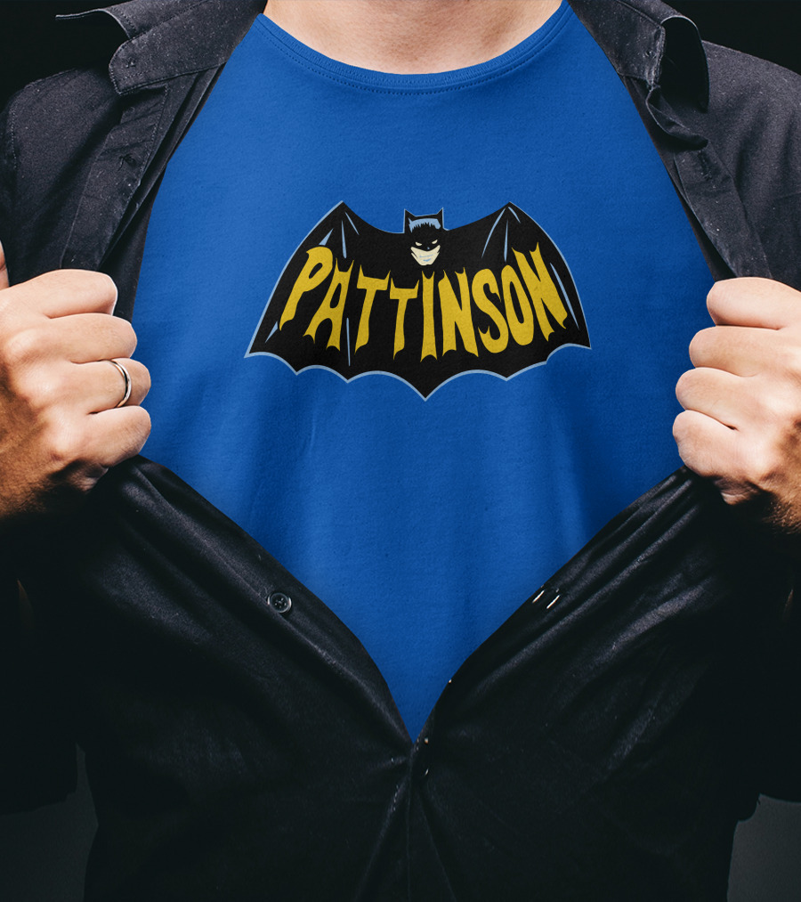 Pattinson Bat Logo Monochrome Comic T-Shirt