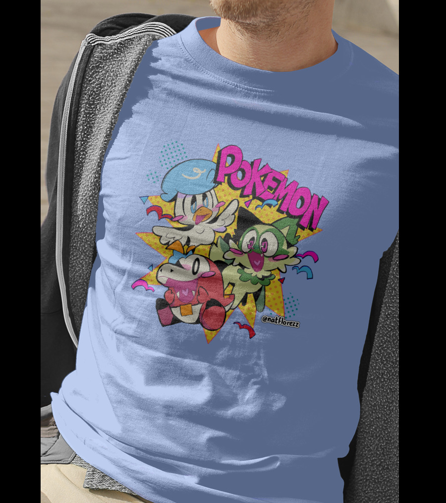 Natflorezz Pokemon Quaxly Sprigatito Fuecoco Characters T-Shirt