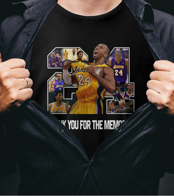 Kobe Bryant 24 Thank You For The Memories Lakers NBAcentral T-Shirt