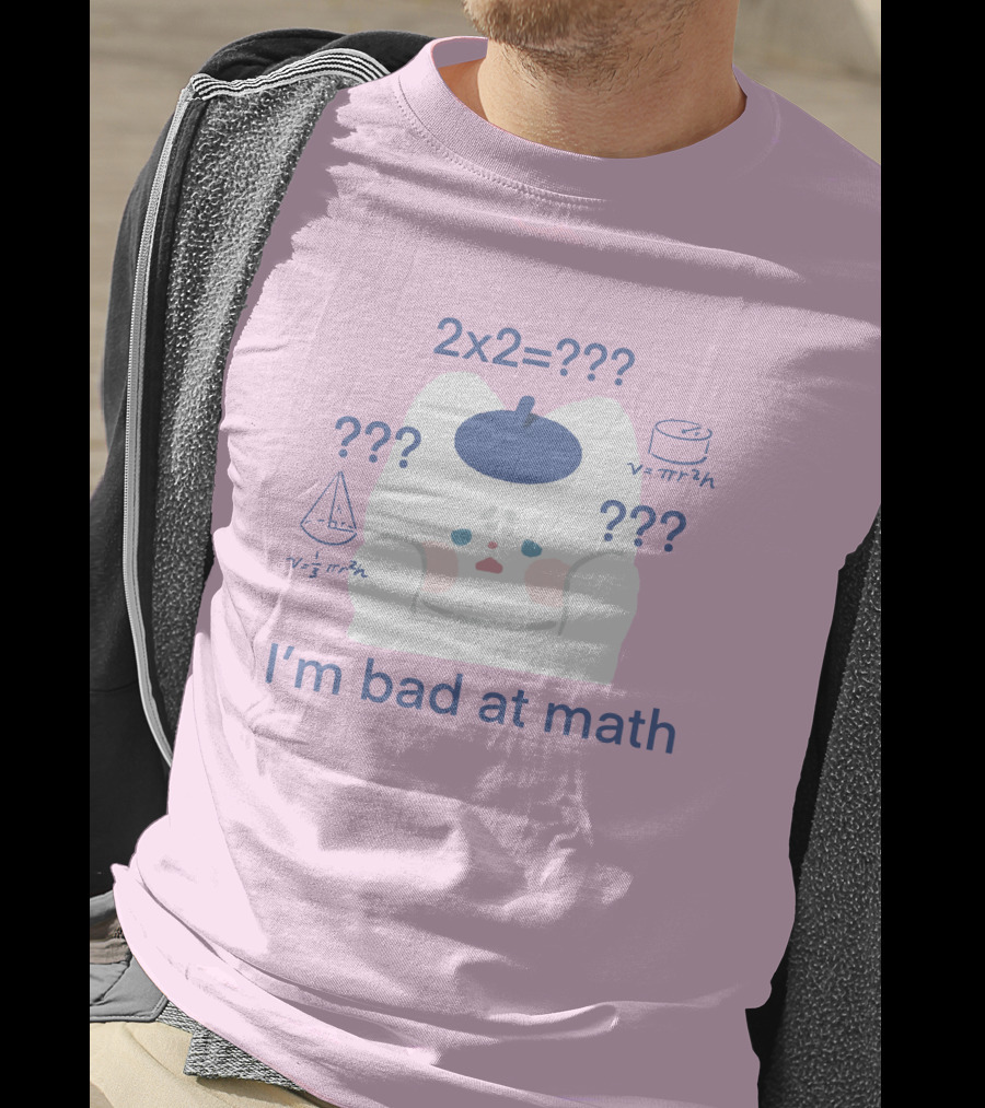 Maobabie Merch I'm Bad At Math Jennie Cat Confused By Math Equations T-Shirt