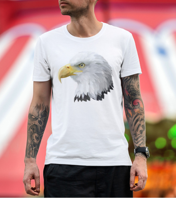 Premium T-Shirt: KingEagle Majestic Bald Eagle Head Detailed T-Shirt KingEagle Majestic Bald Eagle Head Detailed T-Shirt
