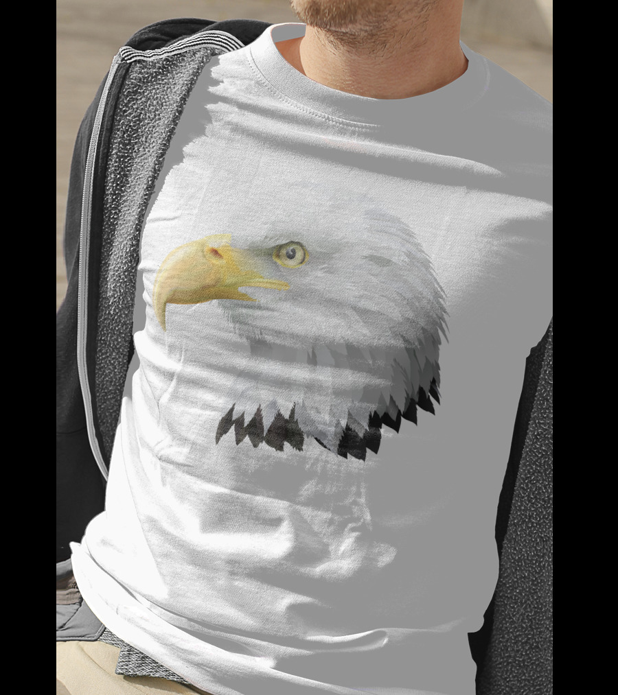 KingEagle Majestic Bald Eagle Head Detailed T-Shirt