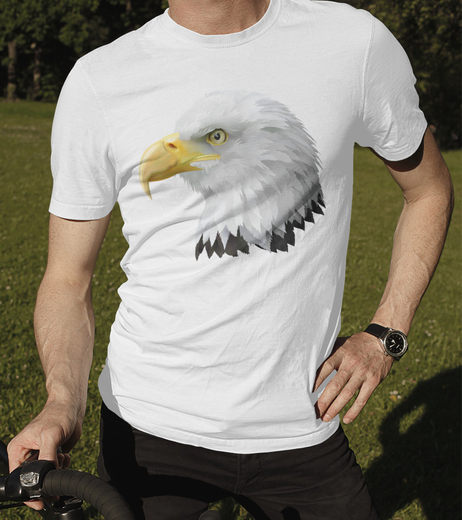 KingEagle Majestic Bald Eagle Head Detailed T-Shirt