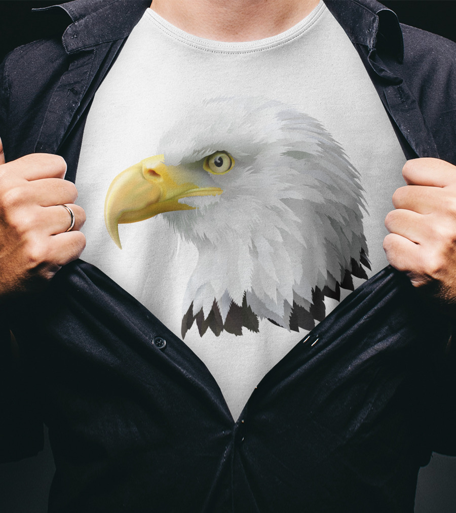 KingEagle Majestic Bald Eagle Head Detailed T-Shirt