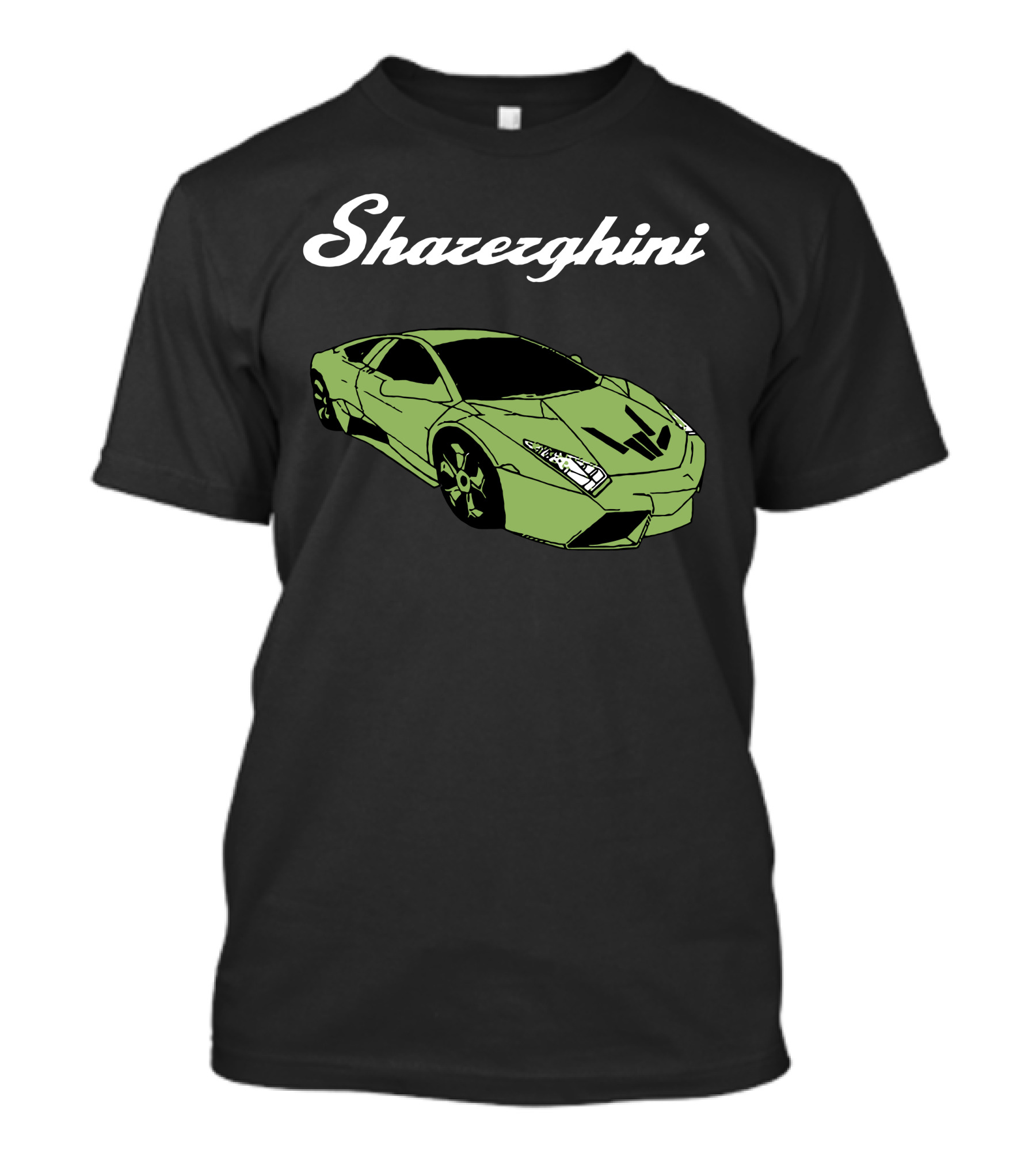 Cool Kids Discover Original Sharerghini Green Supercar T-Shirt