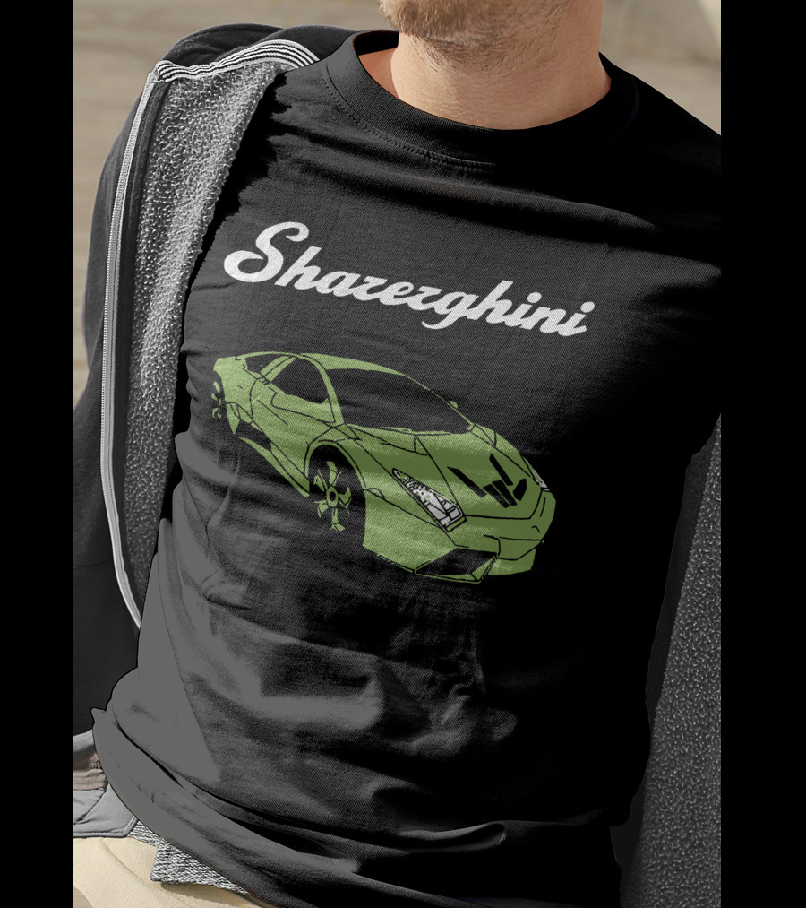Cool Kids Discover Original Sharerghini Green Supercar T-Shirt