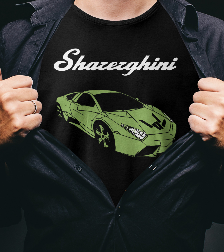 Cool Kids Discover Original Sharerghini Green Supercar T-Shirt