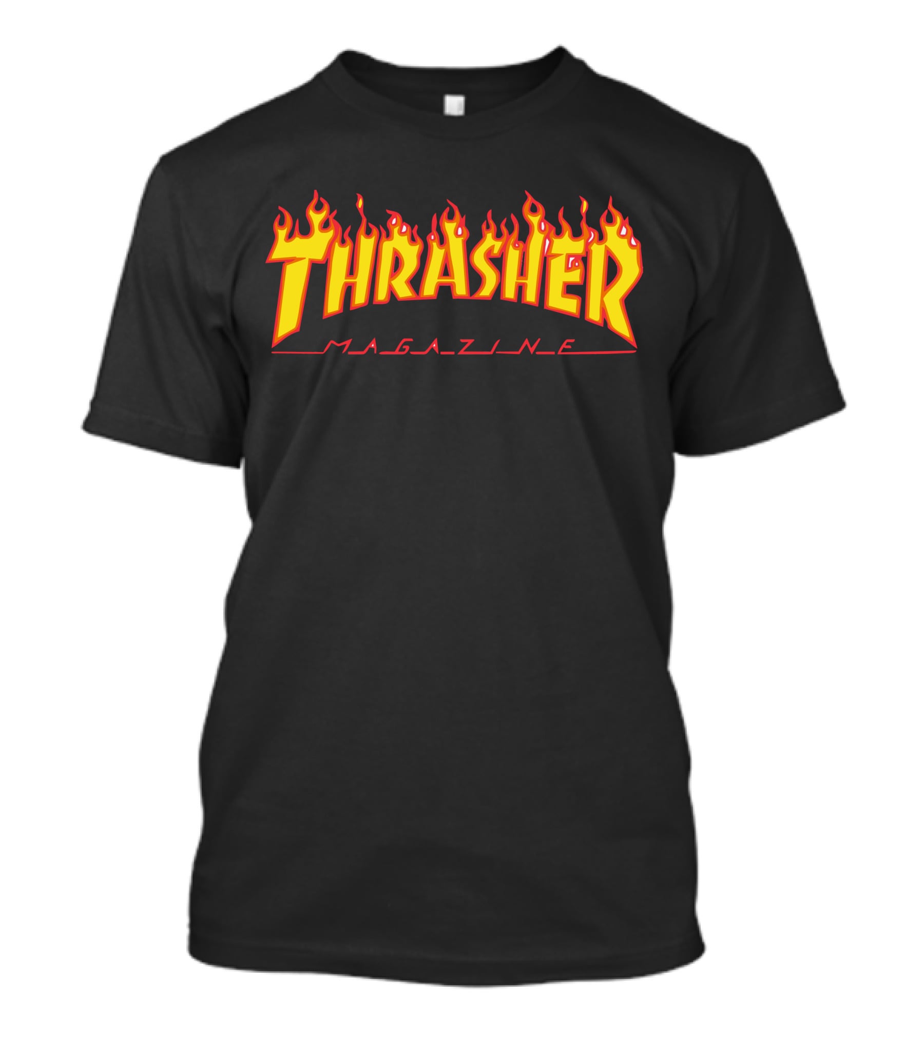 Men Thrasher Flame Magazine Classic Yellow T-Shirt
