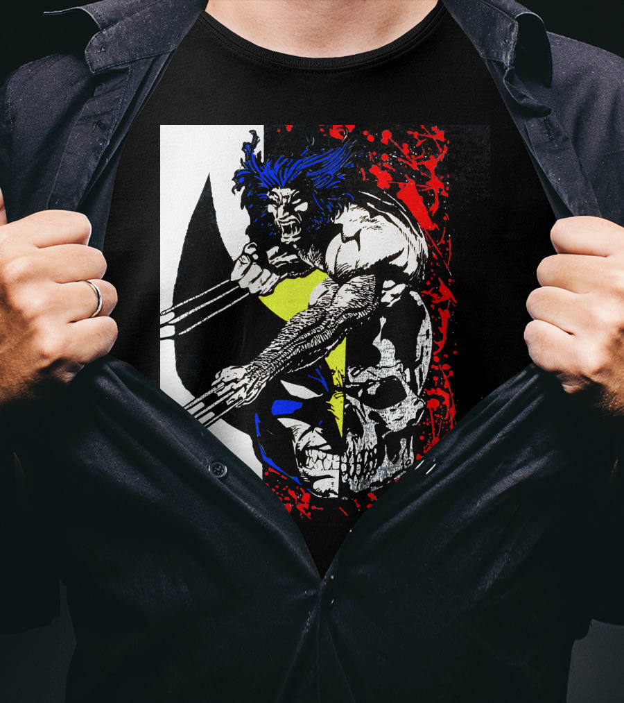 Vtg. Wolverine 1993 Marvel Comics X-Men Claws Red Skull T-Shirt