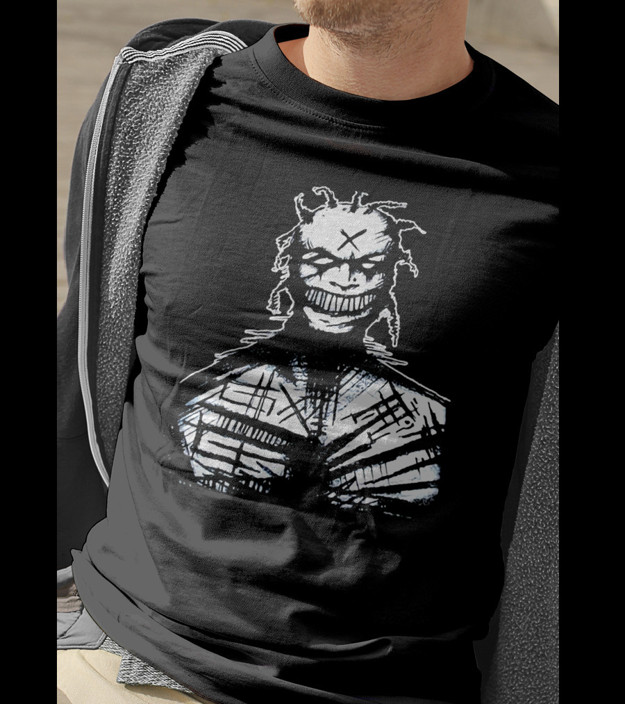 1995 White Zombie Grinning Character With Cross Mark T-Shirt