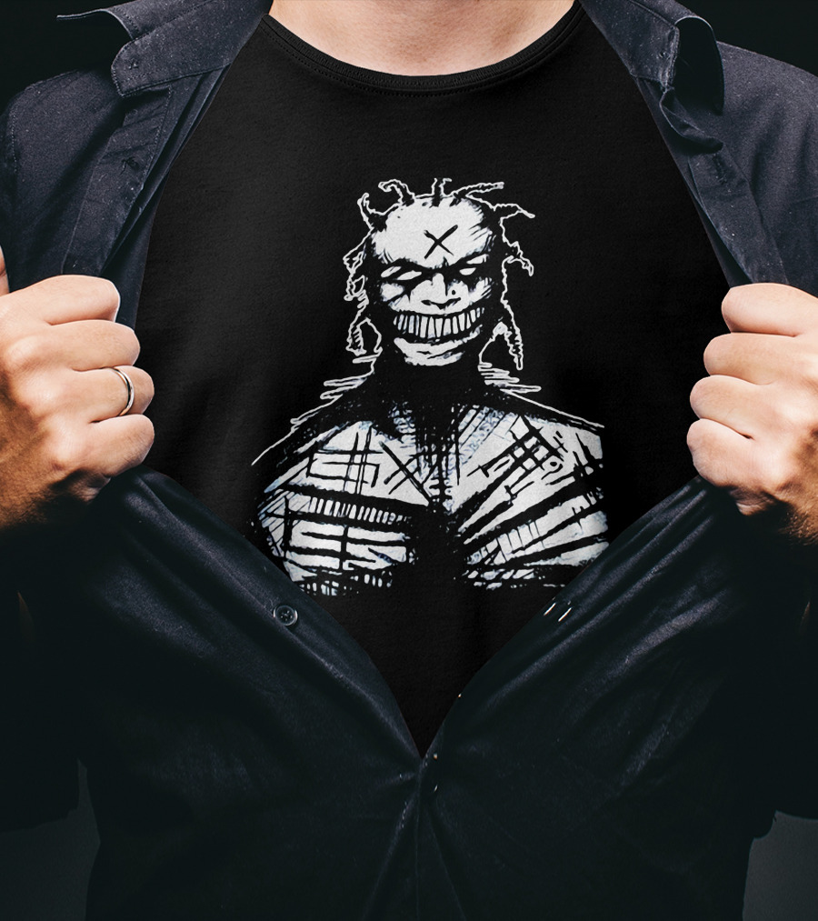1995 White Zombie Grinning Character With Cross Mark T-Shirt