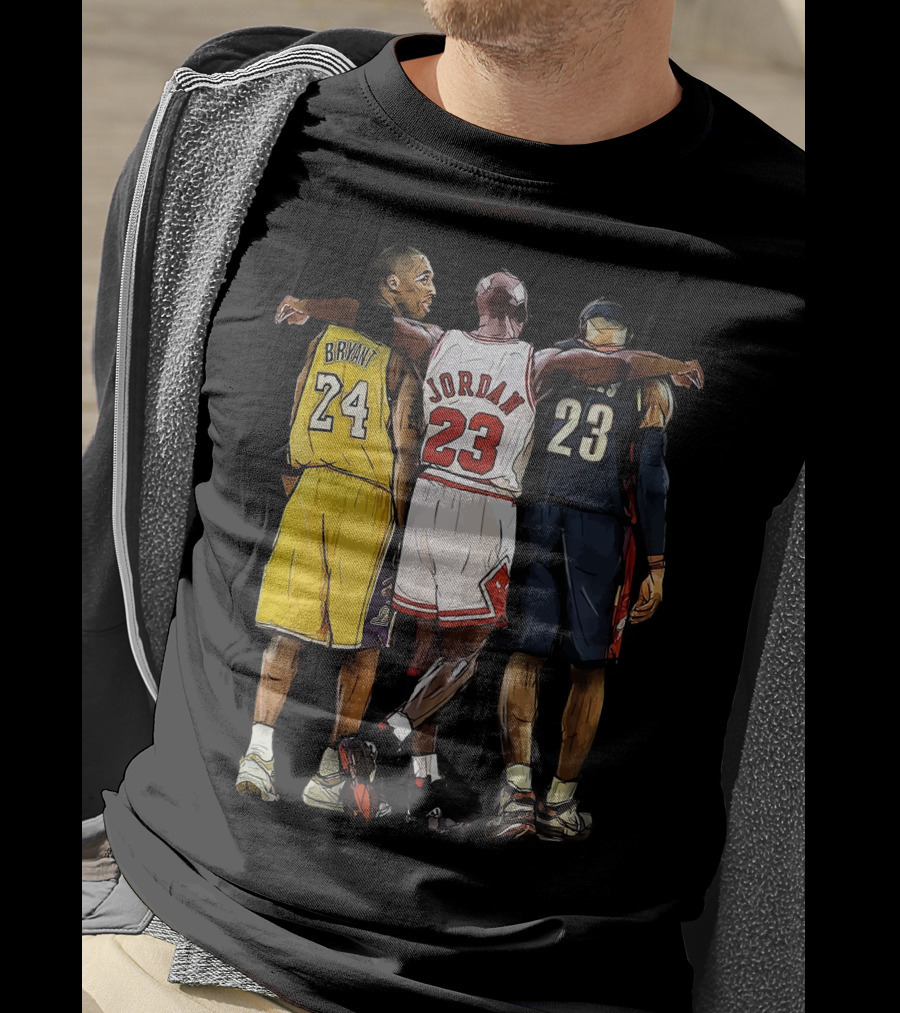 Kobe Bryant 24 Michael Jordan 23 LeBron James 23 GOAT Legendary Trio T-Shirt