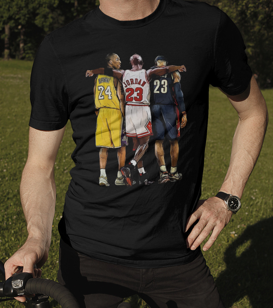 Kobe Bryant 24 Michael Jordan 23 LeBron James 23 GOAT Legendary Trio T-Shirt